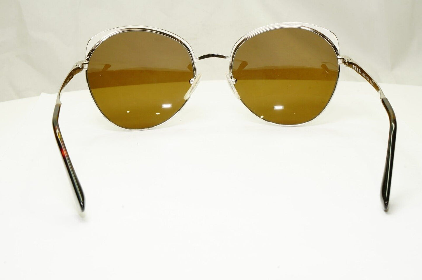 Prada Sunglasses Brown Silver Burgundy Metal SPR 54S UF6-4O0 59mm 160824