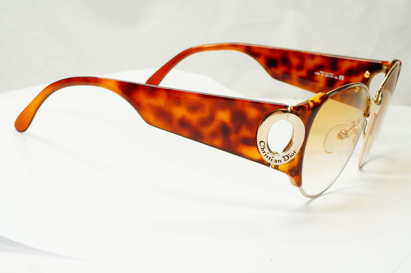 Dior 1990s Vintage Sunglasses Large Austria Gold Brown Oversized 2760 41 37486