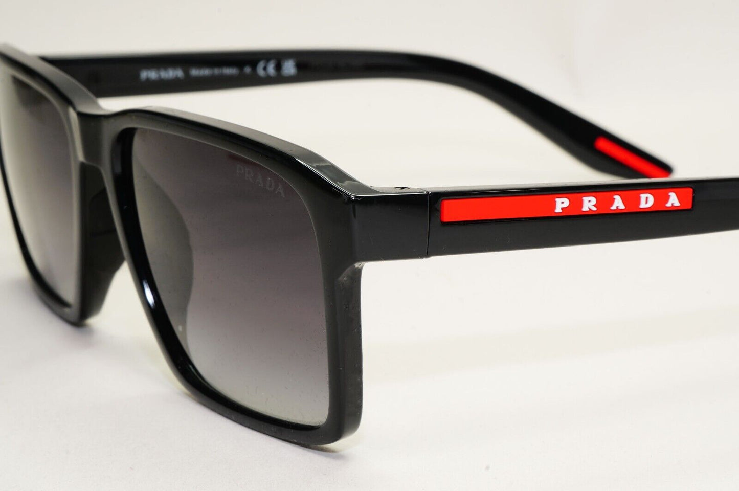 Prada Sunglasses Black Glossy Square Grey Gradient PS05YS SPS 05Y 1AB-09U 58mm
