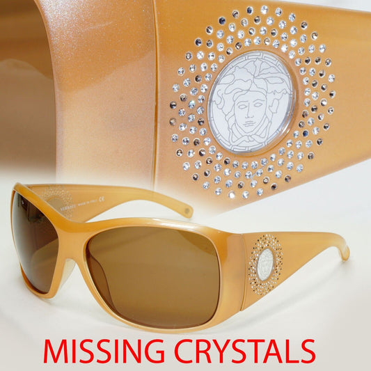 Versace Sunglasses 2008 Brown Beige Medusa Crystals MOD 4133-B 726/13 021124