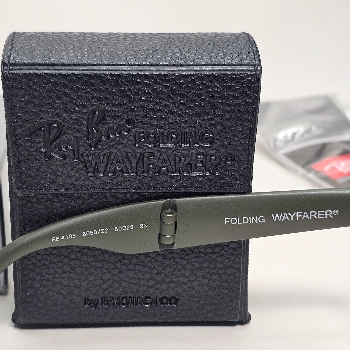Ray-Ban Sunglasses Folding Wayfarer Red Green Gold Mirror RB 4105 6050/Z2 50mm