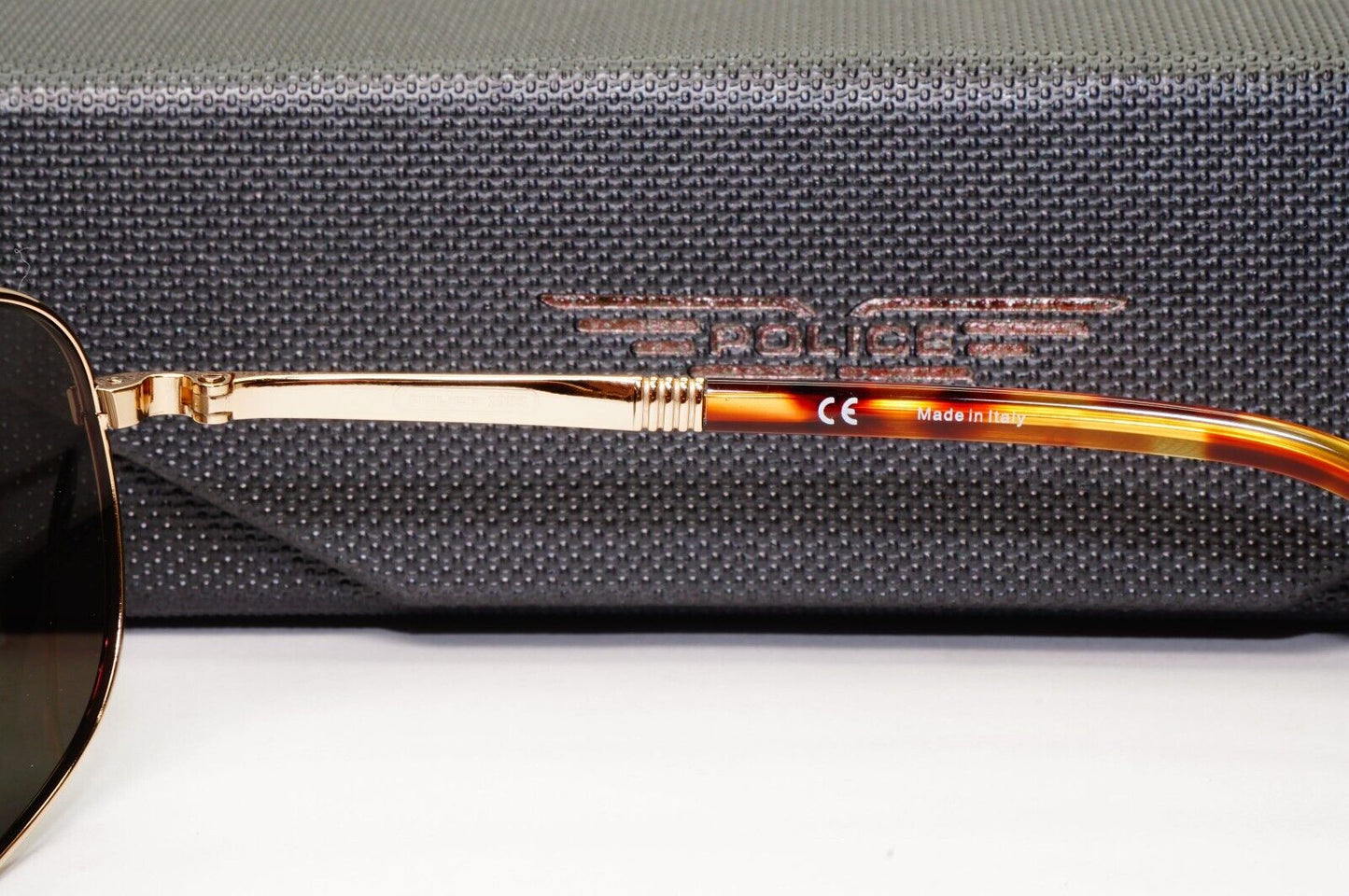 Police Sunglasses Gold Pilot Brown Green Metal SPL D44 Origins 45 COL 0349 62mm