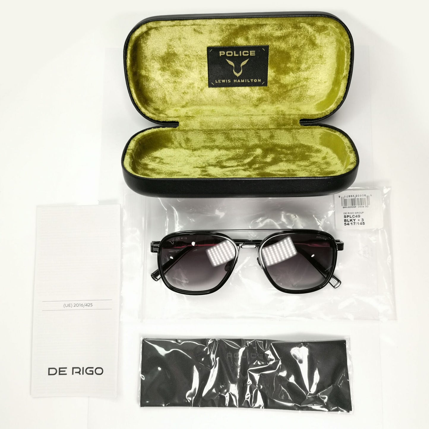 Police Lewis Hamilton F1 Sunglasses Black Smoke Gunmetal Square SPL C49 COL BLKY