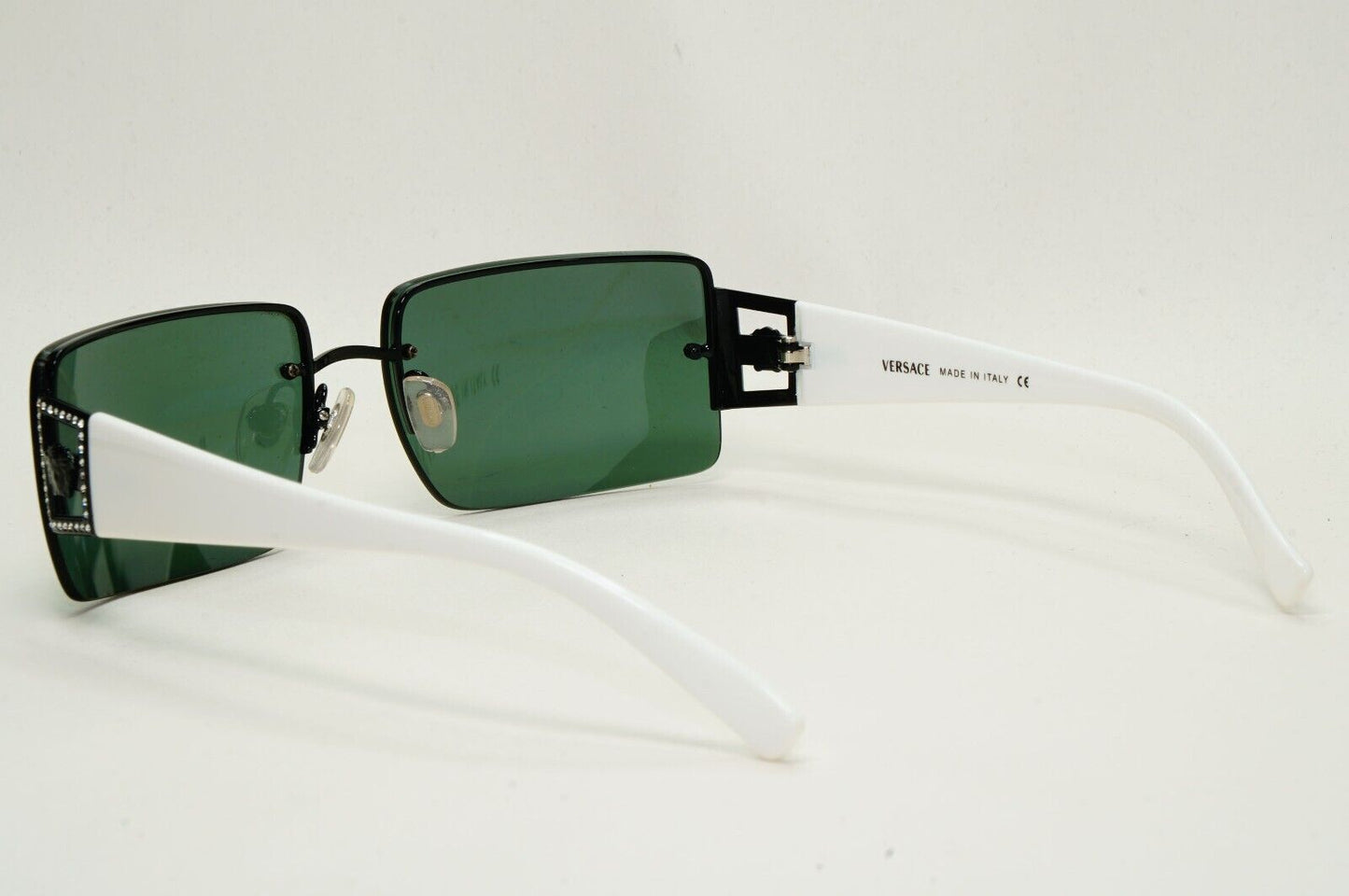 Versace Sunglasses 2002 Vintage Black White Green MOD 2029-B 1009/71 120824