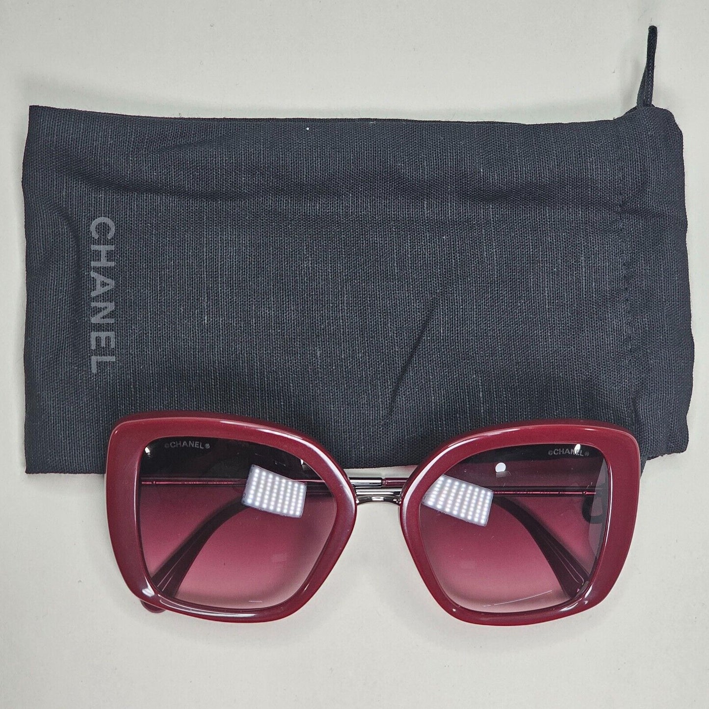 Chanel Sunglasses Red Burgundy Square Gradient Bordo 5401 c.1612/8H 54mm