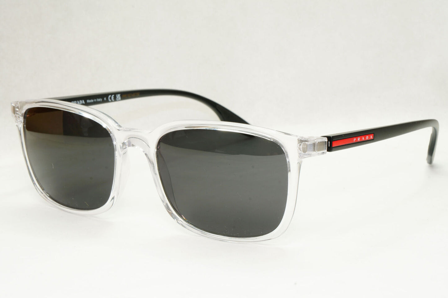 Prada Sunglasses Crystal Black Square Transparent PS05MV VPS 05M 2AZ-1O1 55mm