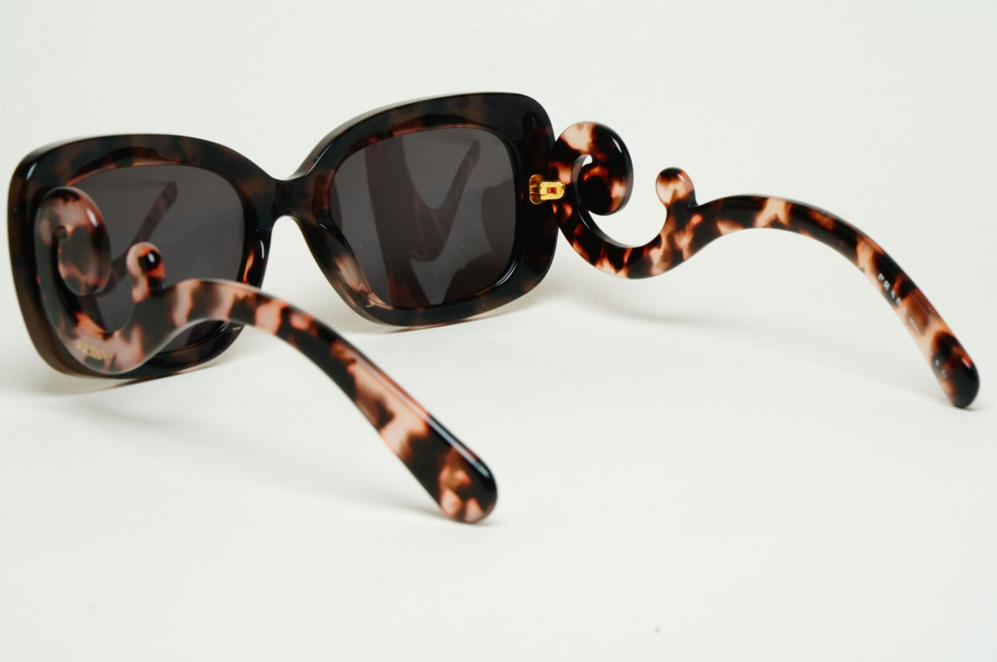 Prada Sunglasses Baroque Swirl Square Black Brown PR27OS SPR 27O ROL-0A6 140325