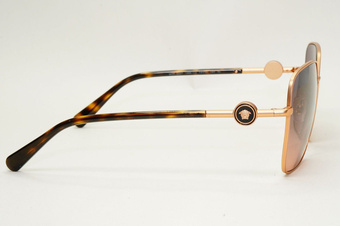 Versace Sunglasses Gold Brown Gradient Matte Square Medusa MOD VE 2227 1466/G9
