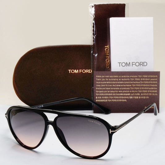 Tom Ford Sunglasses Samson Black Pilot Grey Gradient FT0909 TF 909 01B