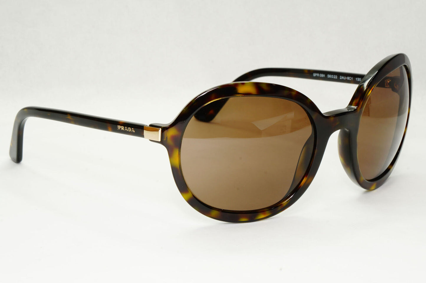Prada Sunglasses Round Brown Havana Tortoiseshell PR09VS SPR 09V 2AU-8C1 56mm