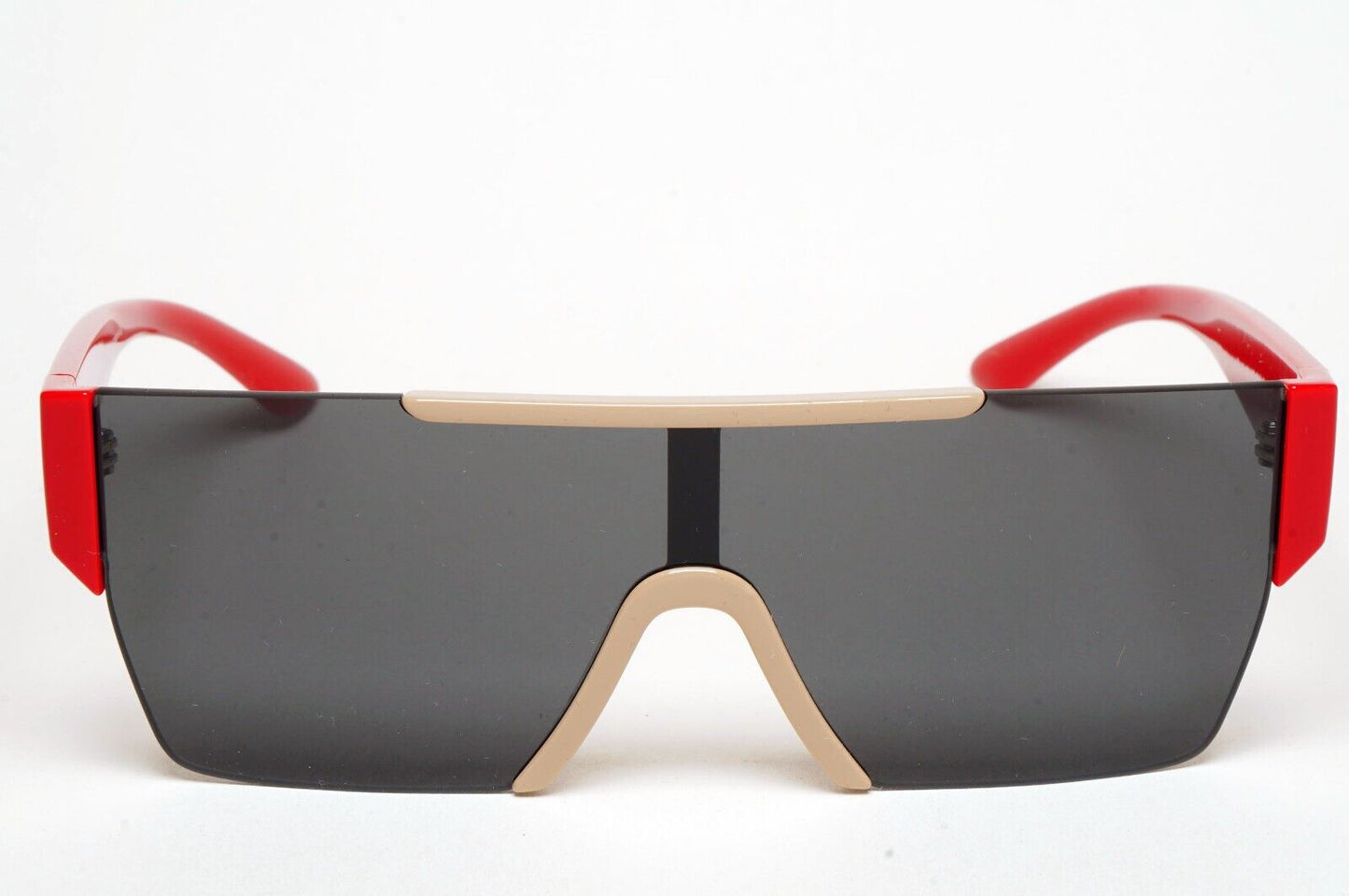Burberry Sunglasses Red Black Beige Shield Visor Square Unisex BE 4291