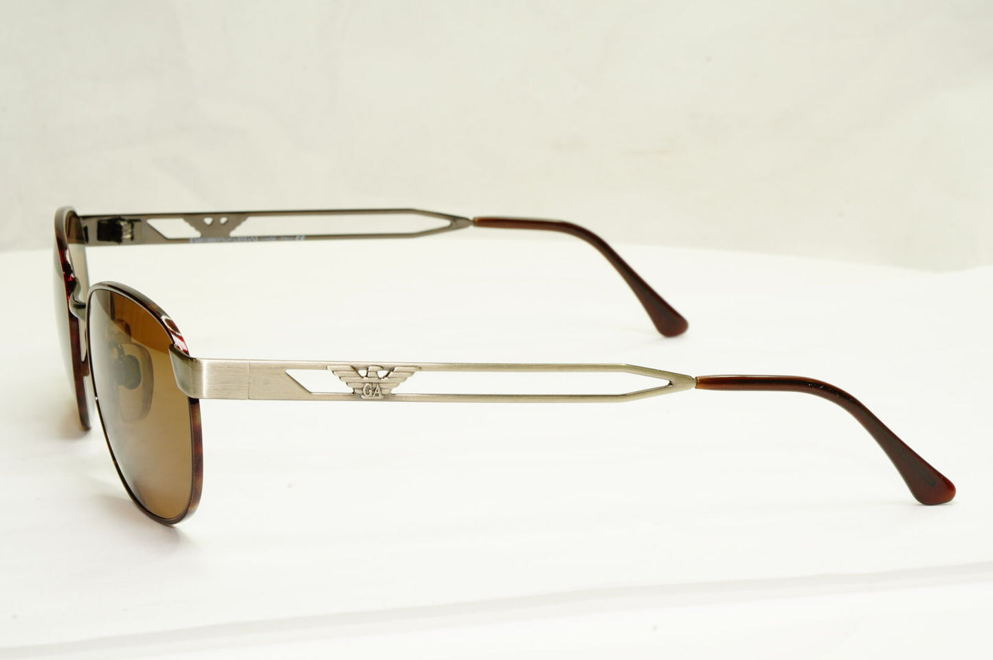 Emporio Armani 1997 Vintage Metal Sunglasses Mens Womens Silver Eagle 051 973