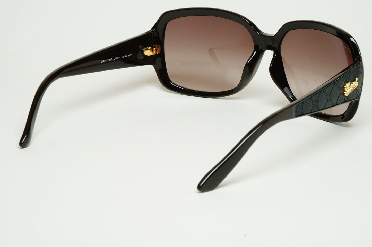 Gucci Sunglasses 2009 Vintage Leather Brown Black Square GG 3622/F/S COKHA 61mm