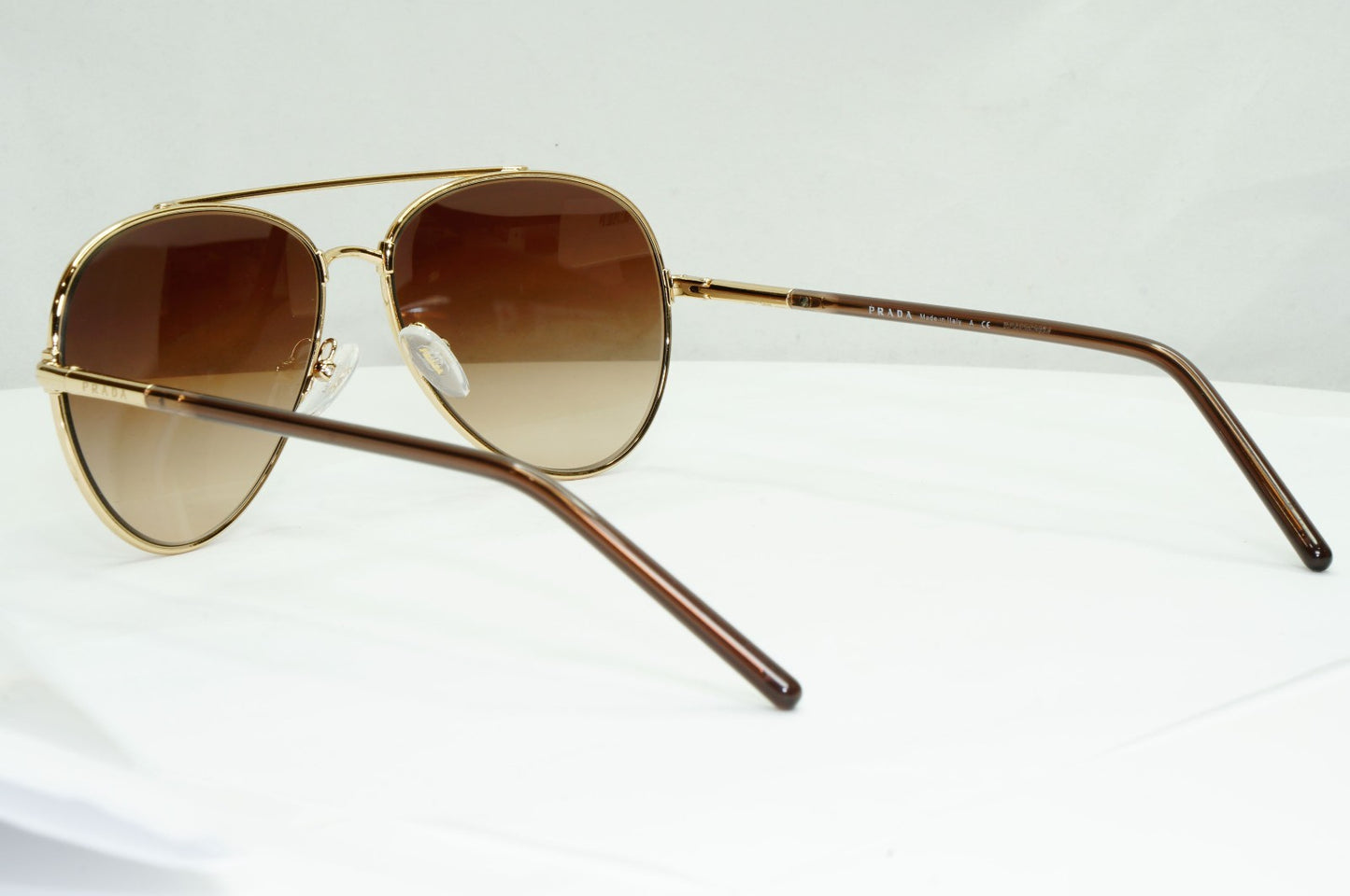 Prada Sunglasses Unisex Pilot Small Gold Brown PR66XS SPR 66X ZVN-6S1 57mm