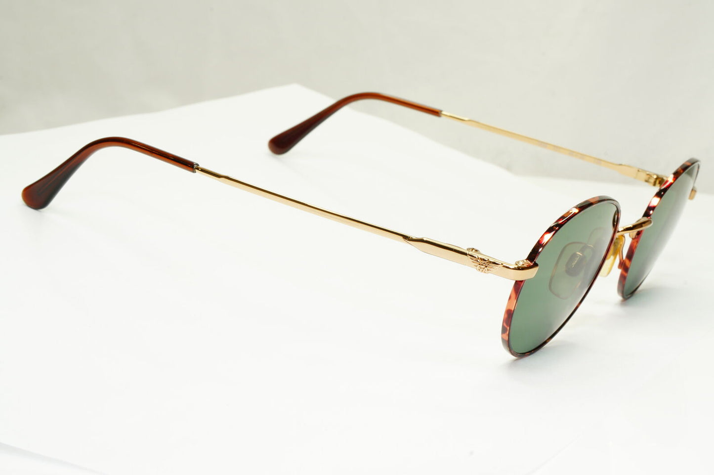 Emporio Armani Sunglasses 1997 Vintage Round Small Gold Green Eagle 008-S 721