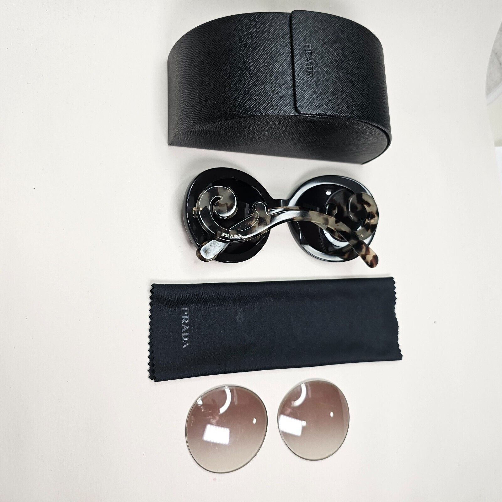 Prada Sunglasses Swirl Baroque Round Brown Black PR27NS SPR 27N UAO-4O0 250924