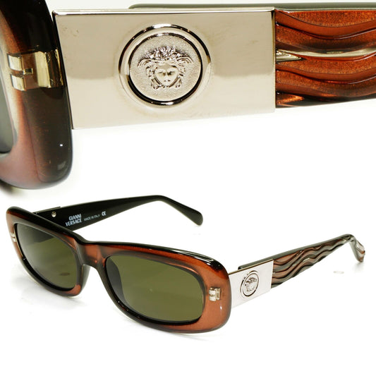 Gianni Versace 1996 Unisex Vintage Brown Medusa Sunglasses MOD 257/M COL 382