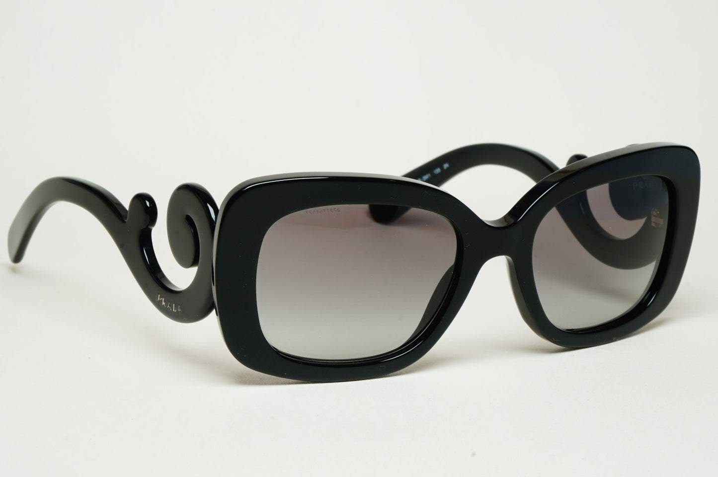 Prada Sunglasses Baroque Swirl Black Grey Square PR27OS SPR 27O 1AB-3M1