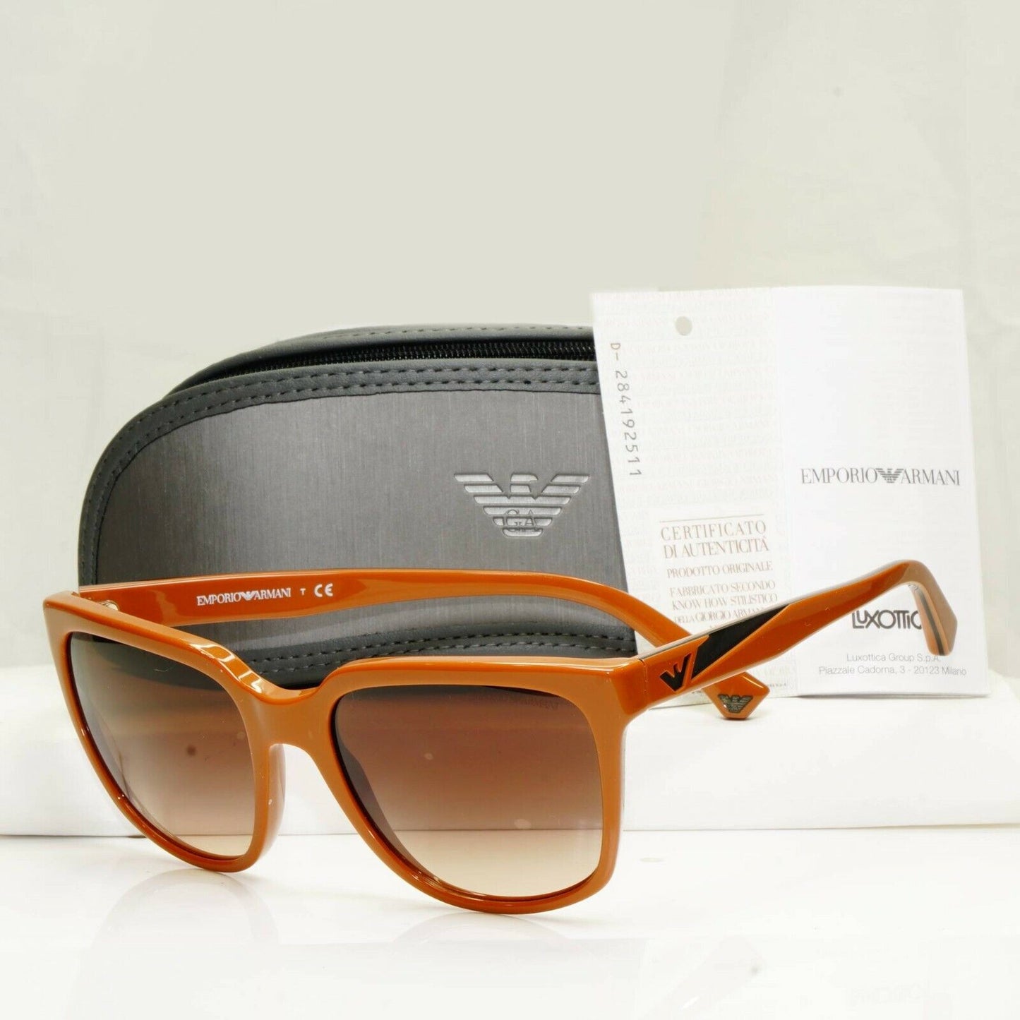 Emporio Armani Brown Square Gradient Fade Womens Sunglasses EA 4070 5511/13