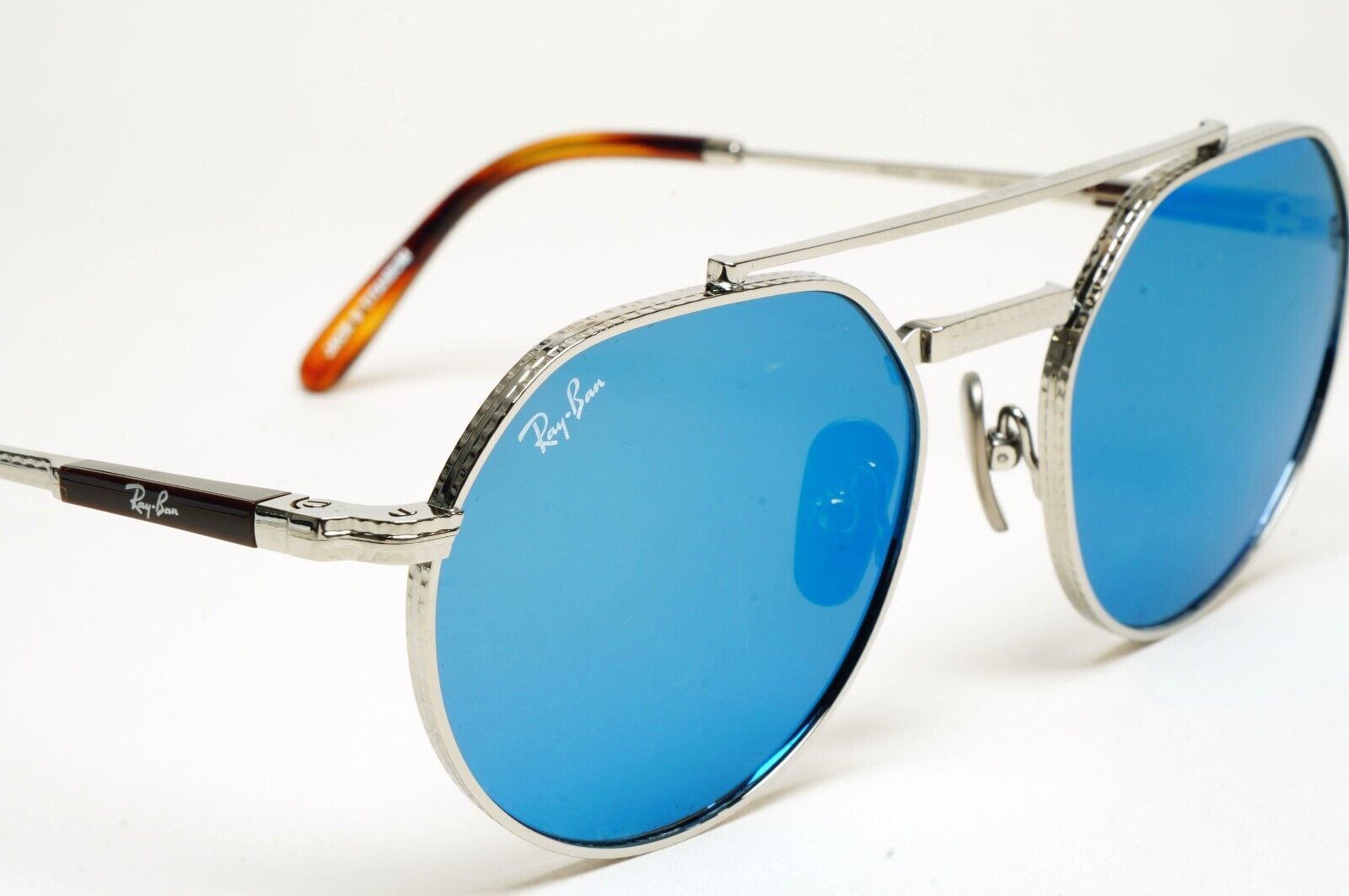Ray-Ban Sunglasses Jack II Titanium Mirror Blue Silver Grey RB 8265 3139/O4 53mm
