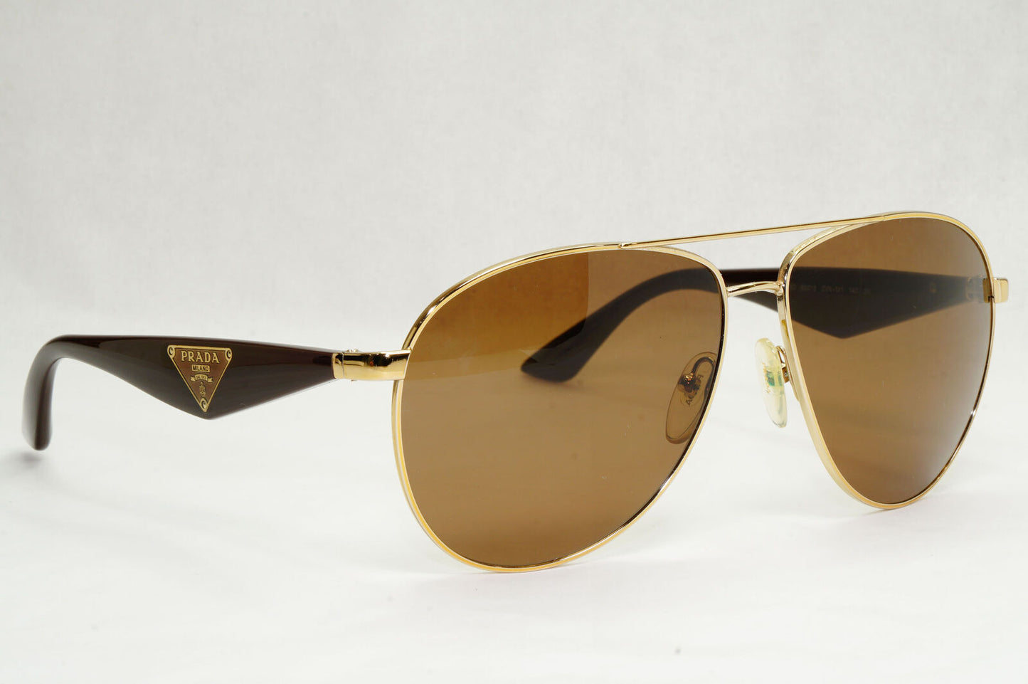 Prada Sunglasses Triangle Gold Brown Metal Pilot PR53QS SPR 53Q ZVN-1X1 130124