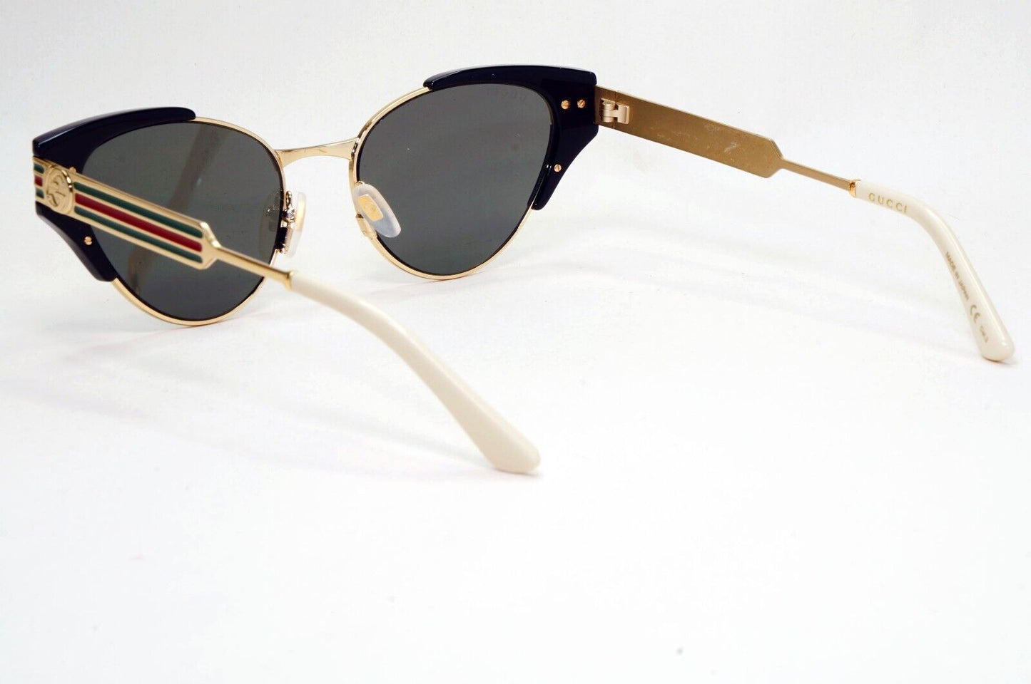 Gucci Sunglasses 2019 Square Cat Eye Gold Black Grey GG 0522S 001 55mm 081124
