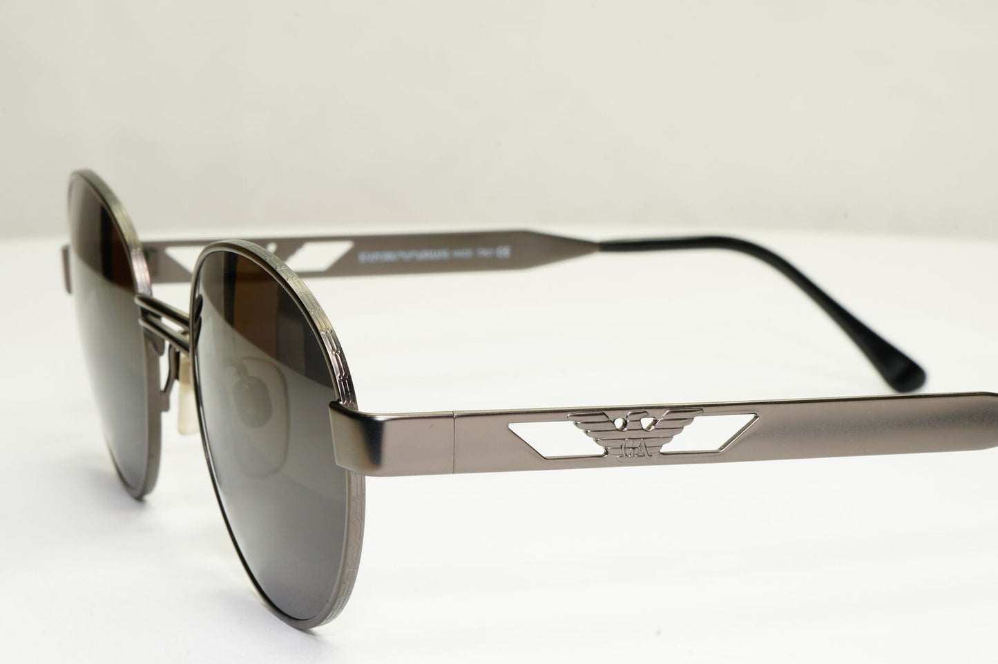 Emporio Armani Sunglasses 1997 Vintage Gunmetal Grey Black Eagle 023-S 905/26 XL