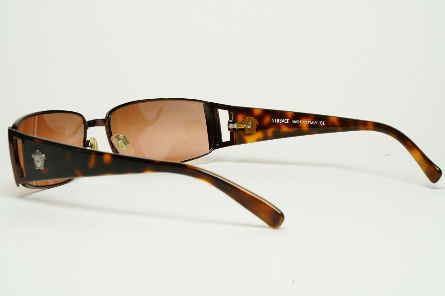 Versace Sunglasses 2004 Vintage Brown Mirror Rectangle MOD 2021 1006/6U 220125