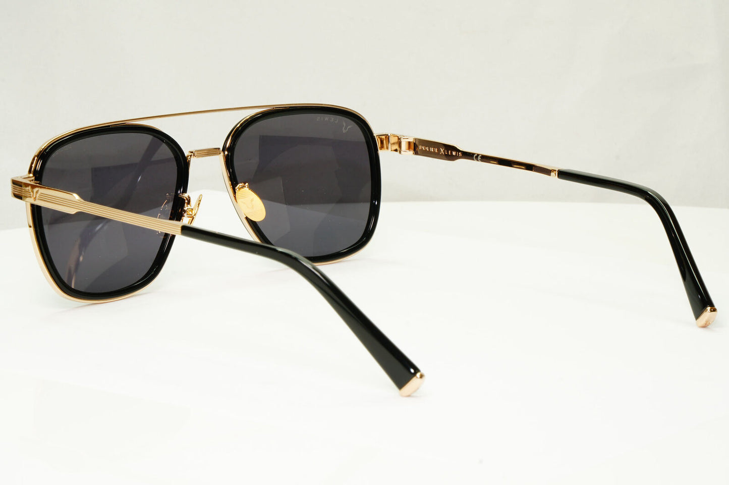 Police Lewis Hamilton F1 Sunglasses Black Gold Square Pilot SPL C49 COL 0BLK