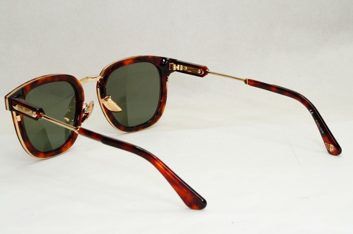 Police Sunglasses Brown Gold Tortoise Green SPL F19 Prince 3 COL 0C10 51mm