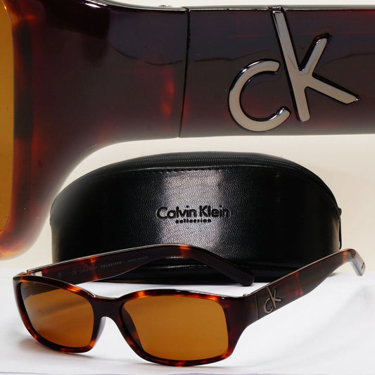 Calvin Klein Sunglasses 2005 Vintage Polarized Brown Tortoise 3051SP 004 121124