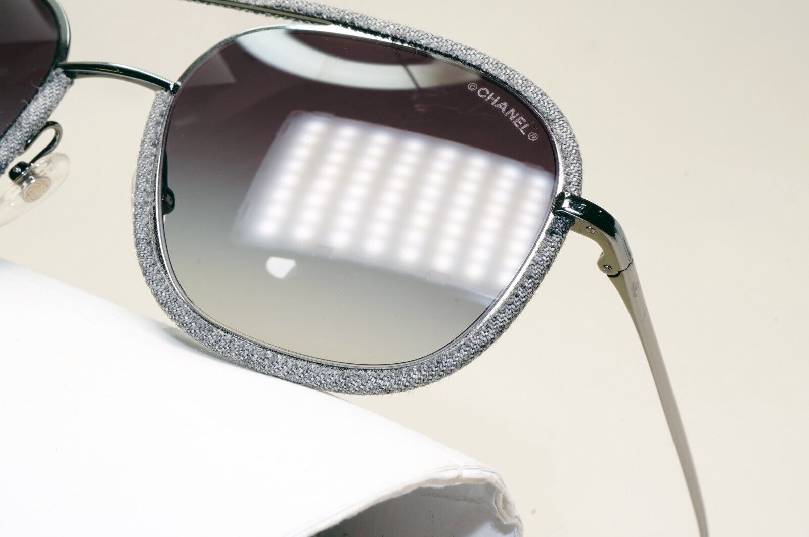 Chanel Sunglasses Denim Gunmetal Grey Gradient Pilot 4249-J c.108/S6 53mm