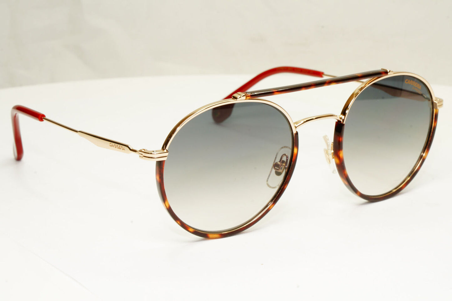 Authentic Carrera Mens Gold Brown Grey Metal Round Sunglasses 208/S AU29K