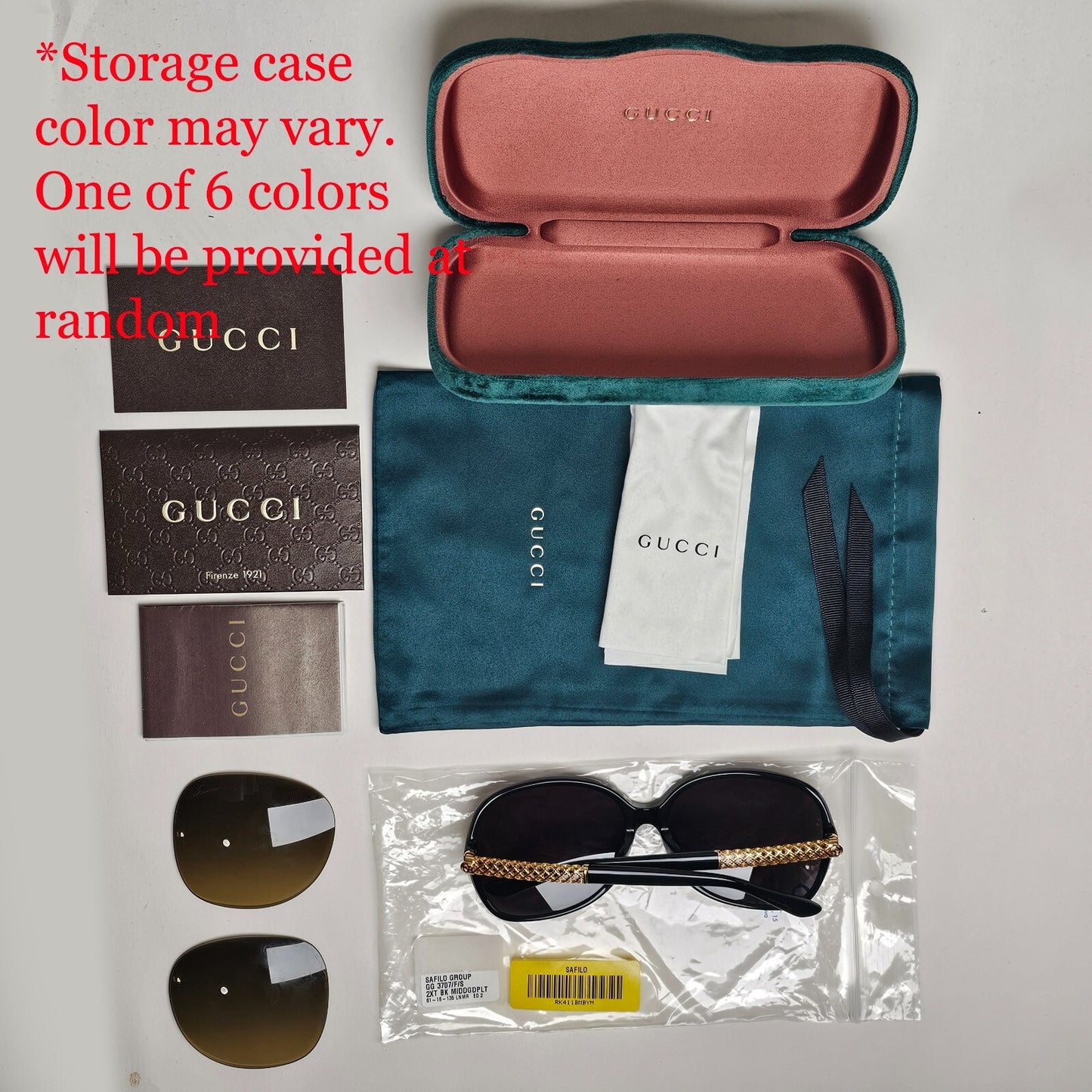 Gucci Sunglasses 2007 Vintage 24k Gold Plated Black Square GG 3707/F/S 2XTED