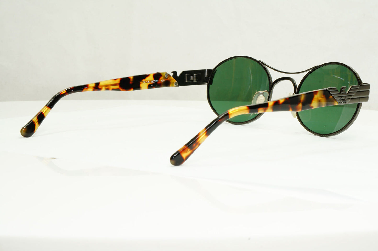 Emporio Armani Sunglasses 1997 Vintage Gunmetal Brown Green Eagle 047-S 905/26