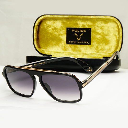 Police Lewis Hamilton F1 Sunglasses Black Gold Grey Lewis 38 SPL E20 COL 0700