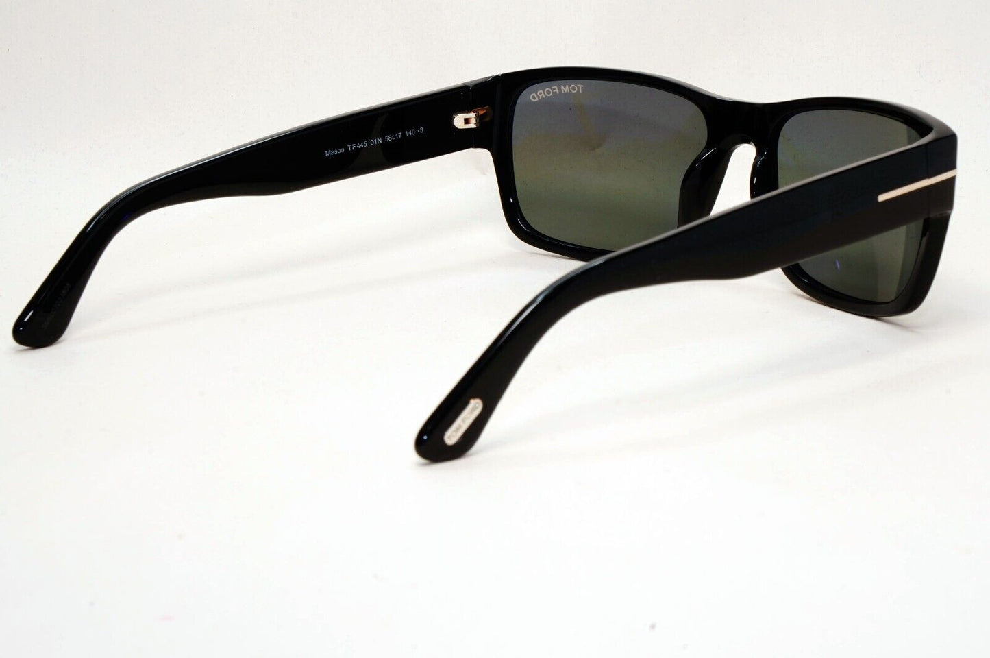 Tom Ford Sunglasses Mason Black Glossy Green Square FT0445 TF 445 01N 58mm