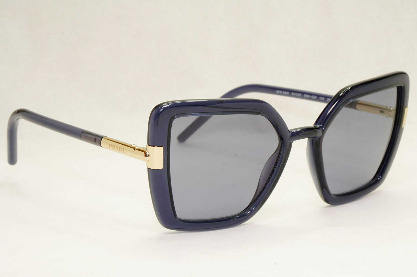 Prada Sunglasses Blue Crystal Square Gold Transparent PR09WS SPR 09W 06M-420