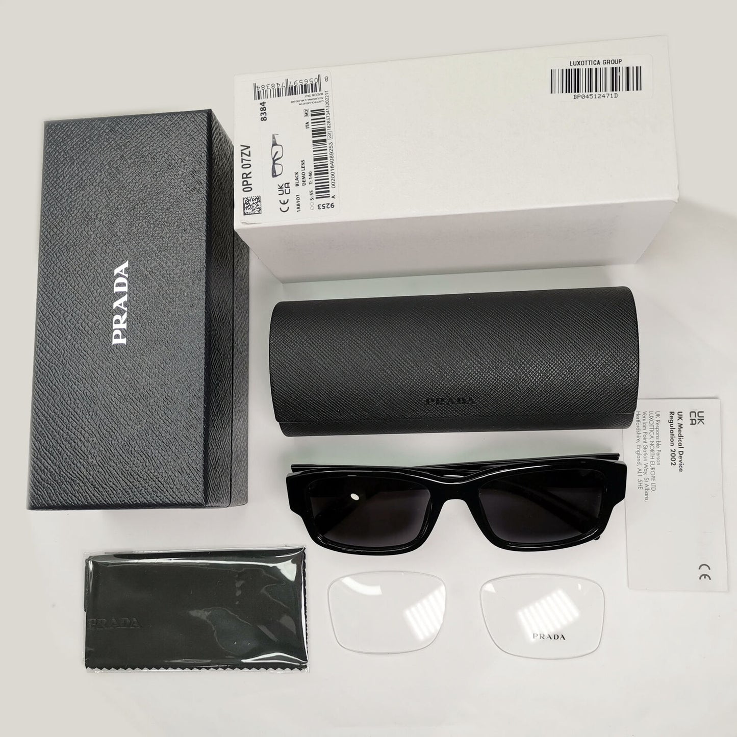 Prada Sunglasses Black Triangle Logo Symbole PR07ZV VPR 07Z 1AB-1O1