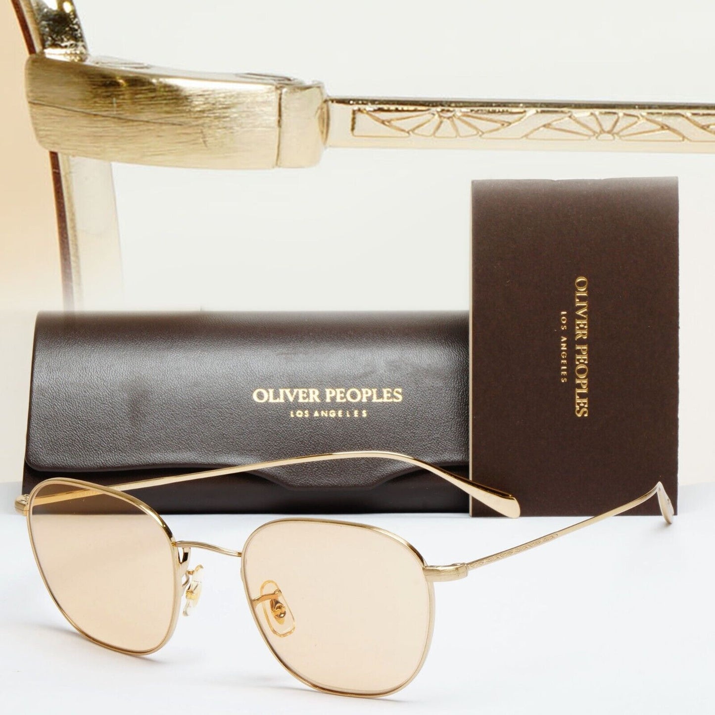 Oliver Peoples Sunglasses Clyne Gold Amber Yellow Dusk Beach OV 1305 5245 49mm