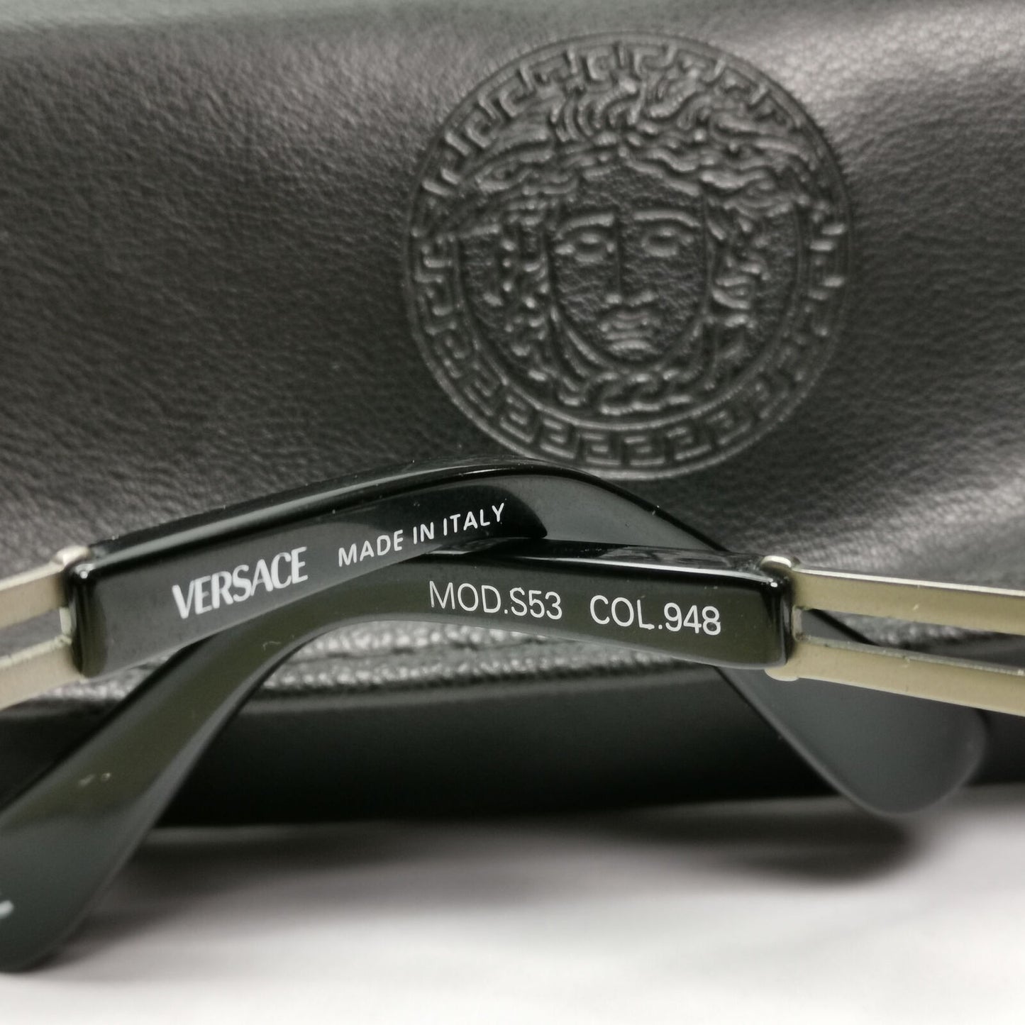 Gianni Versace 1996 Sunglasses Medusa Gunmetal Green MOD S53 COL 948 311022