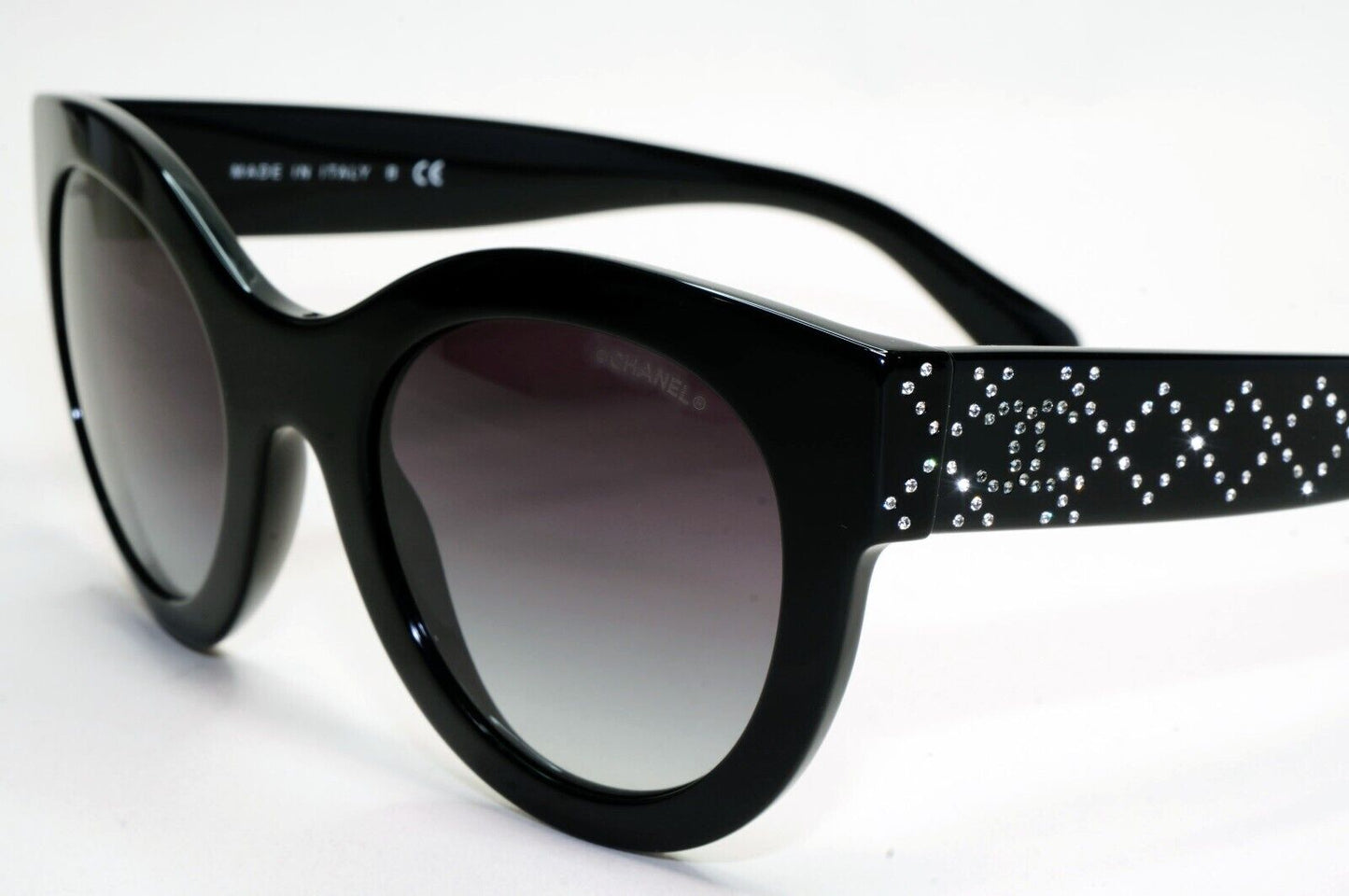 Chanel Sunglasses Black Diamante Rhinestone Square Large 5420-B c.501/S6 51mm