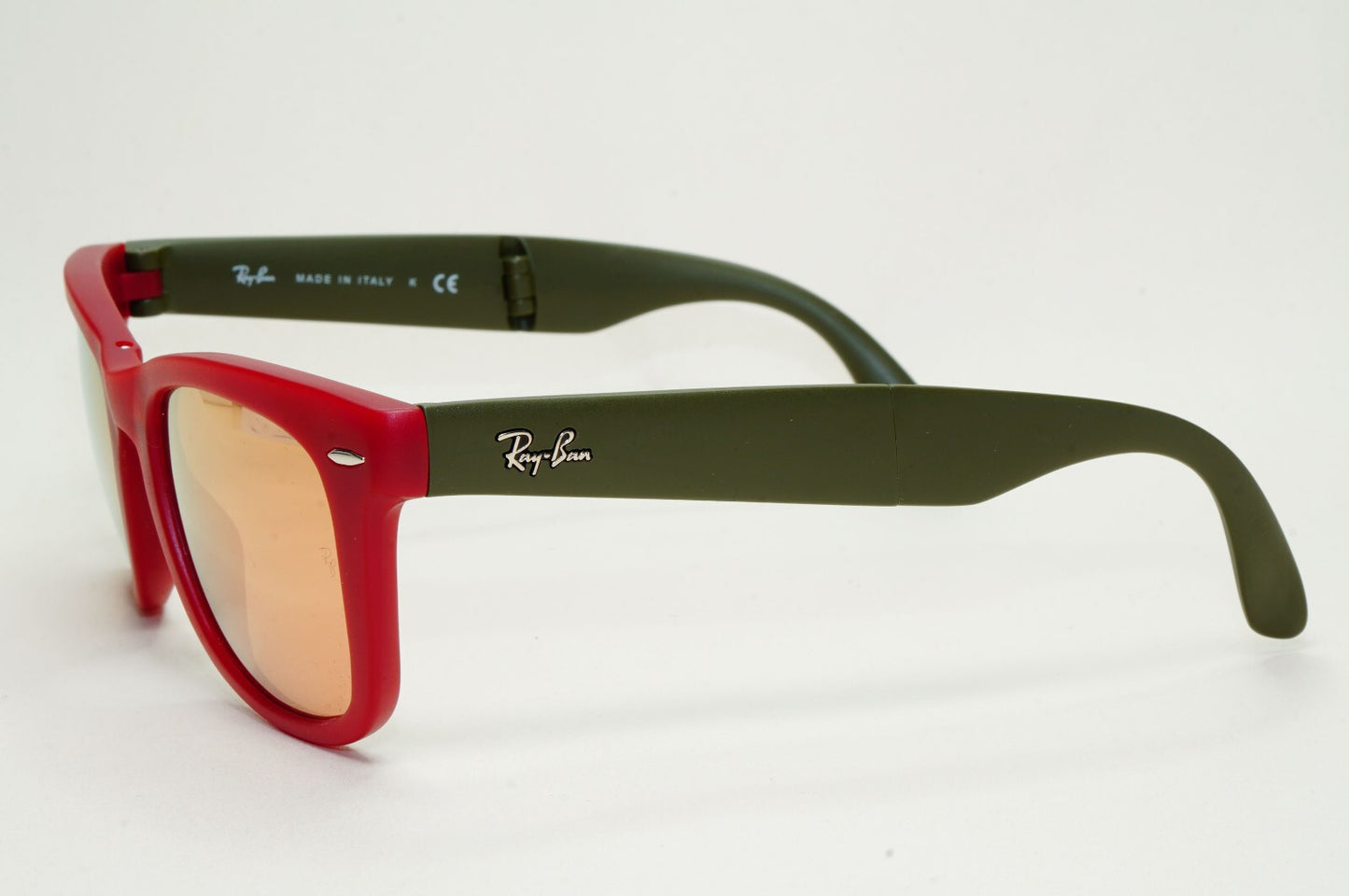 Ray-Ban Sunglasses Folding Wayfarer Red Green Gold Mirror RB 4105 6050/Z2 50mm