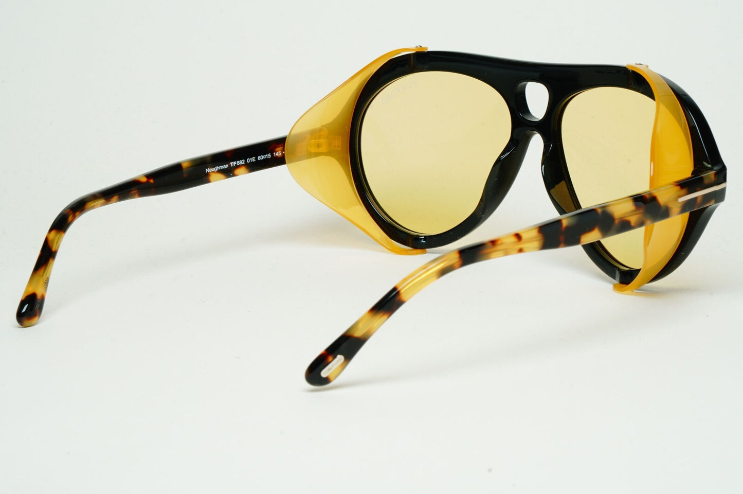 Tom Ford Sunglasses Neughman Black Brown Yellow Side Shields FT0882 TF 882 01E