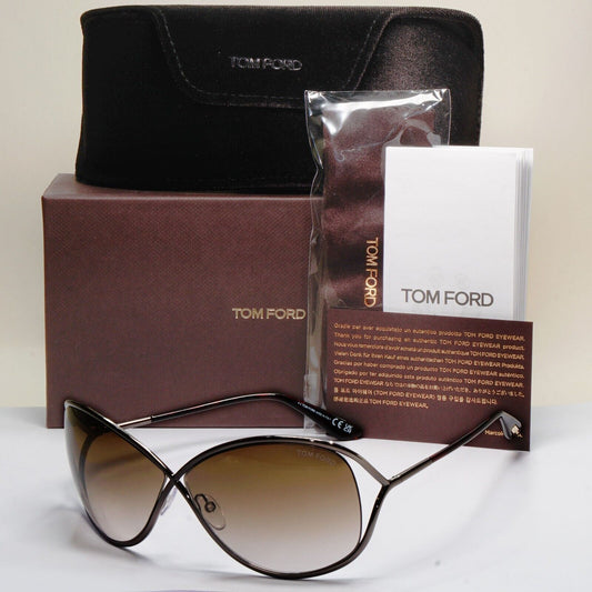 Tom Ford Sunglasses Miranda Gunmetal Brown Gradient Metal FT0130 TF 130 36F
