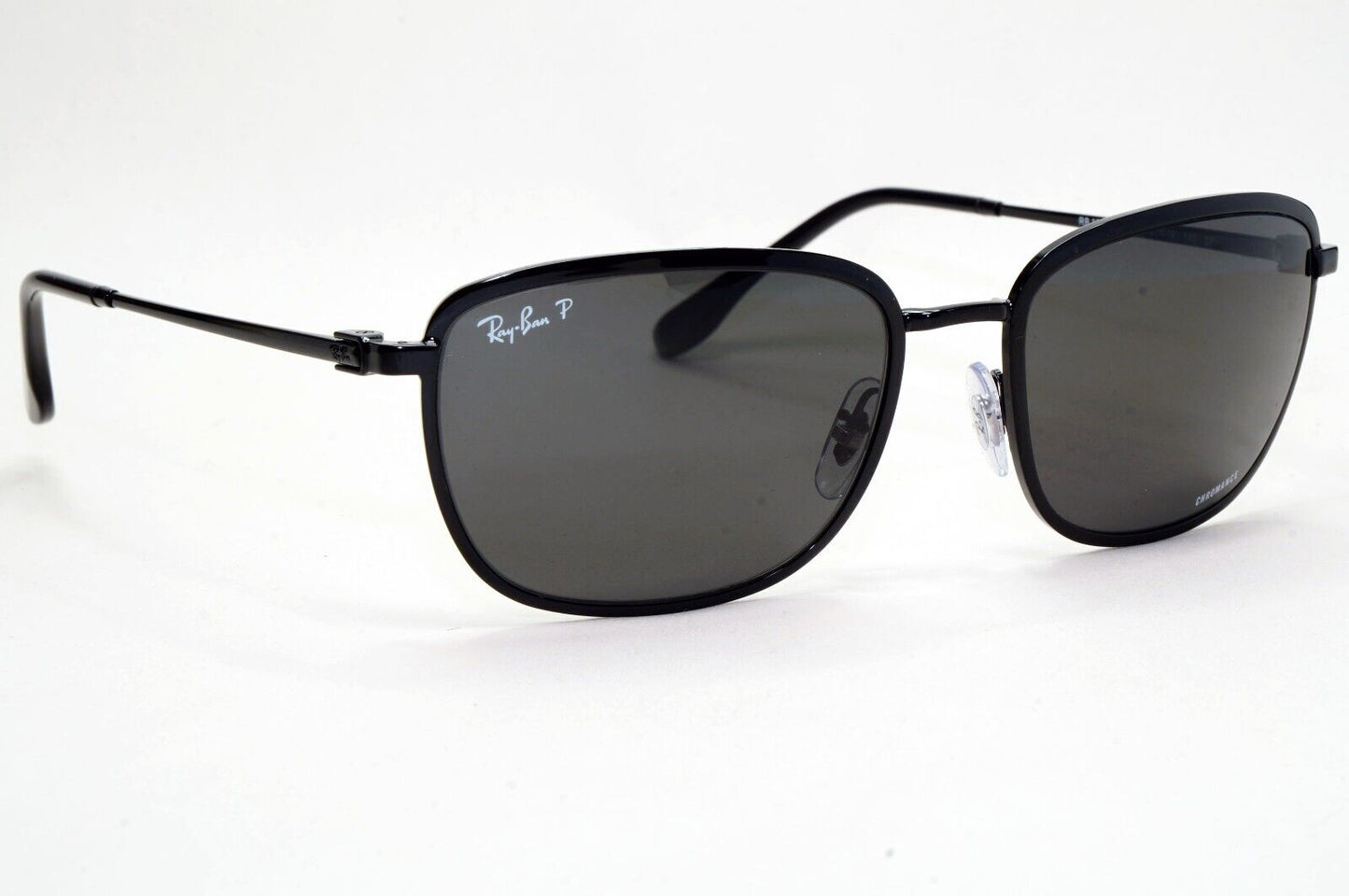 Ray-Ban Sunglasses Polarized Chromance Black Metal Wrap RB 3705 002/K8 57mm