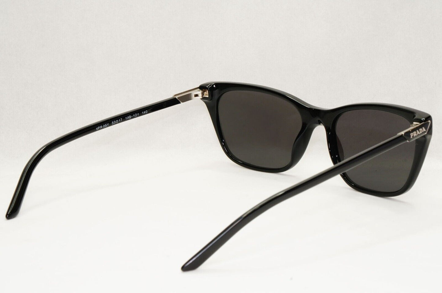 Prada Sunglasses Black Square Glossy Fashion PR05YV VPR 05Y 1AB-1O1 53mm