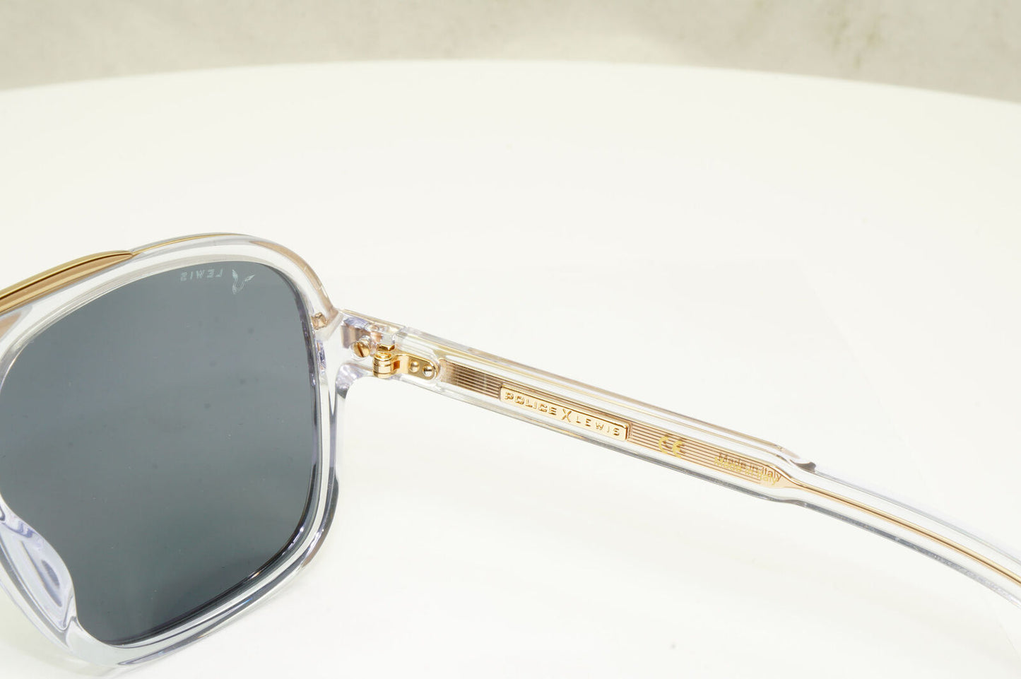 Police Lewis Hamilton F1 Sunglasses Grey Transparent Gold SPL E20 COL 0P79 38