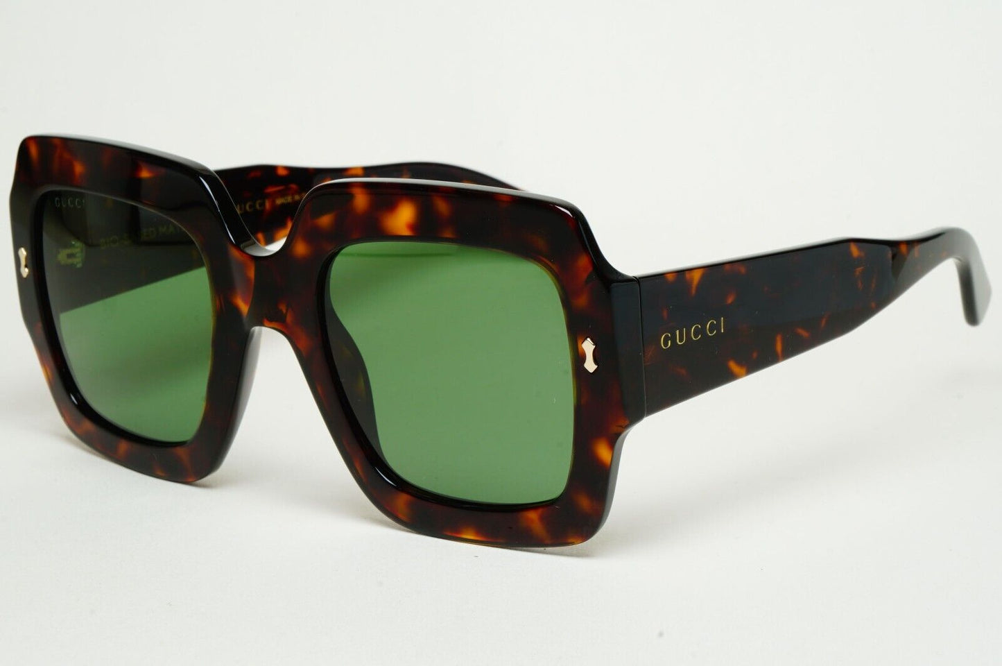 Gucci Sunglasses 2022 Oversized Brown Green Tortoise Square GG1111S 002 180125