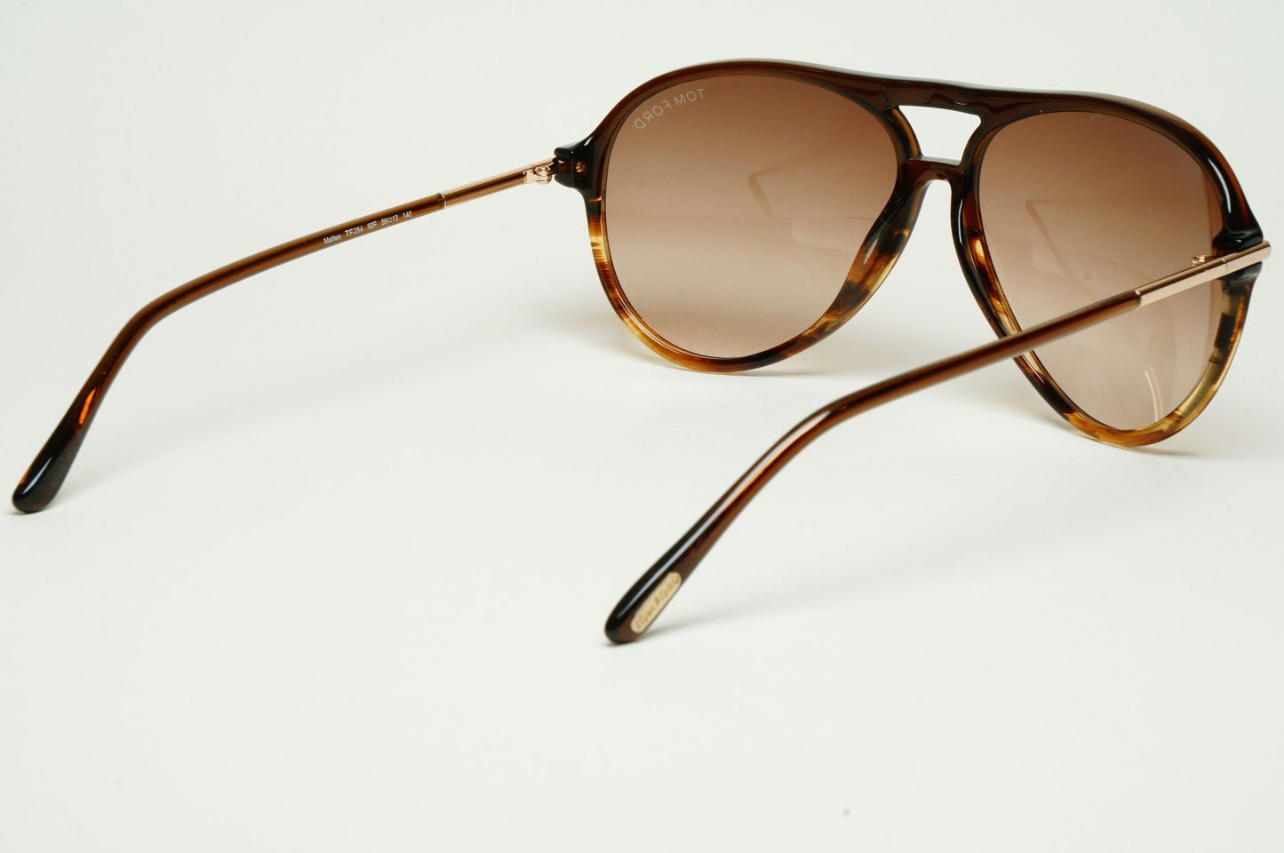 Tom Ford Sunglasses Matteo Gold Brown Gradient Pilot FT0254 TF 254 50F